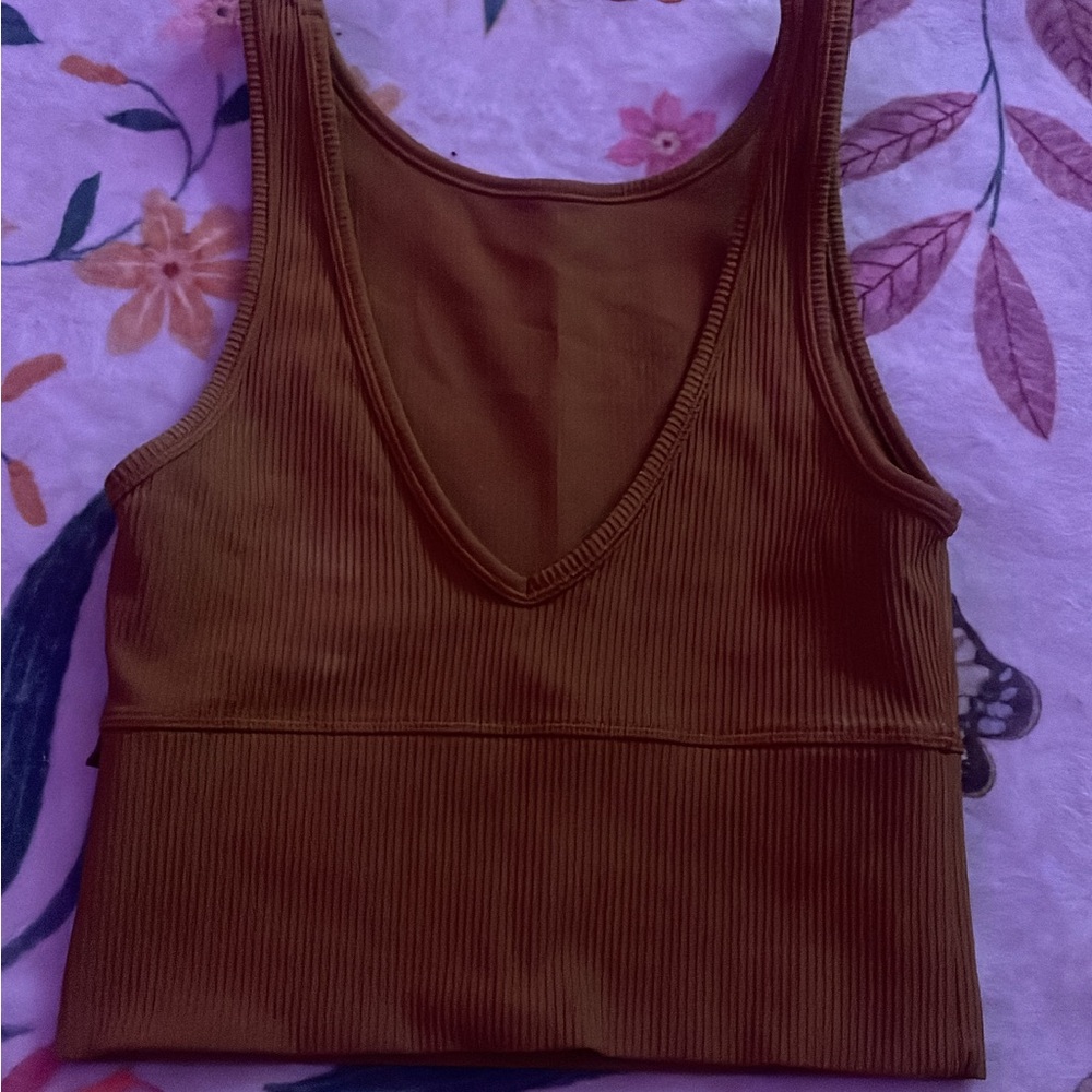 Lululemon Athletica Brown Ribbed Tank Top